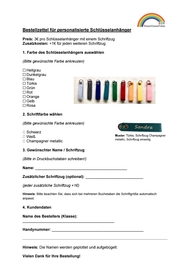 Bestellschein Schlüsselanhänger